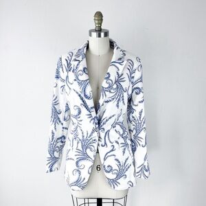 Banana Republic • Paisley Linen Single Button Blazer • 8